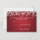 Elegante bruiloft RSVP Winter Sparkle Red (Voorkant)