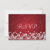 Elegante bruiloft RSVP Winter Sparkle Red (Achterkant)