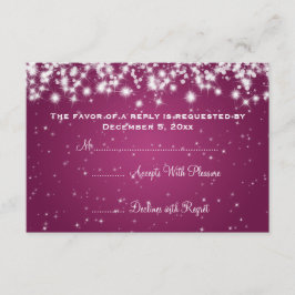 Elegante bruiloft RSVP Winter Sparkle Roze Kaartje
