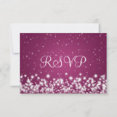 Elegante bruiloft RSVP Winter Sparkle Roze Kaartje (Achterkant)