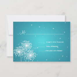 Elegante bruiloft RSVP Zomer Sparkle Turquoise Kaartje