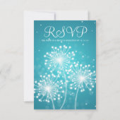 Elegante bruiloft RSVP Zomer Sparkle Turquoise Kaartje (Achterkant)