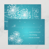 Elegante bruiloft RSVP Zomer Sparkle Turquoise Kaartje (Voorkant / Achterkant)