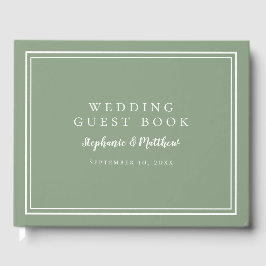 Elegante bruiloft salie groen Keepsake gastenboek