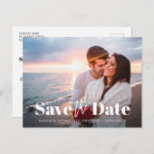 Elegante bruiloft save the date briefkaart (Voorkant / Achterkant)