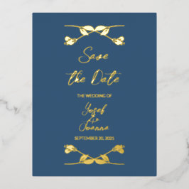 Elegante bruiloft Save the Date Folie Briefkaart