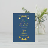 Elegante bruiloft Save the Date Folie Briefkaart (Staand Voorkant)