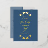 Elegante bruiloft Save the Date Folie Briefkaart (Voorkant / Achterkant)