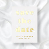 Elegante bruiloft save the date goud folie uitnodiging