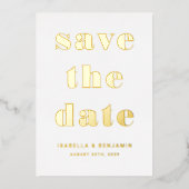 Elegante bruiloft save the date goud folie uitnodiging (Voorkant)