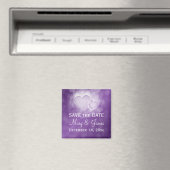 Elegante bruiloft "Save The Date" Modern Hearts Pu Magneet (Insitu (Vaatwasser))