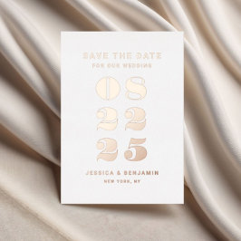 Elegante bruiloft Save the Date Roos Gold Folie Uitnodiging