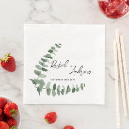Elegante bruiloft servetten met eucalyptus ontwerp