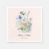 Elegante bruiloft servetten met Waterverf Wildflow (Voorkant)