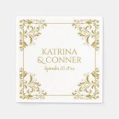 Elegante bruiloft servetten | Nadine (goud) 2 (Voorkant)