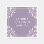 Elegante bruiloft servetten | Nadine (Lavendel) (Voorkant)