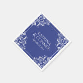 Elegante bruiloft servetten | Nadine (Royal Blue) (Hoek)