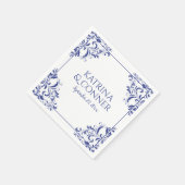 Elegante bruiloft servetten | Nadine (Royal Blue)  (Hoek)