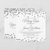 Elegante bruiloft Silver Faux Glitter Confetti Kaart (Voorkant / Achterkant)