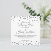 Elegante bruiloft Silver Faux Glitter Confetti Kaart (Staand voorkant)