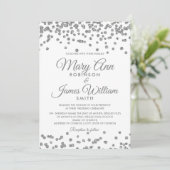 Elegante bruiloft Silver Faux Glitter Confetti Kaart (Staand voorkant)