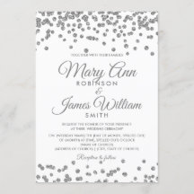Elegante bruiloft Silver Faux Glitter Confetti