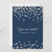 Elegante bruiloft Silver Faux Glitter Confetti Nav Kaart (Achterkant)