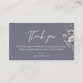 Elegante bruiloft somber grijs waterverf dank u plaatskaartje (Achterkant)