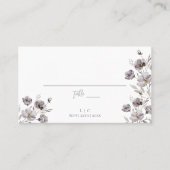 Elegante bruiloft somber grijs waterverf dank u plaatskaartje (Voorkant)