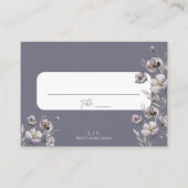 Elegante bruiloft somber grijs waterverf dank u plaatskaartje (Voorkant)