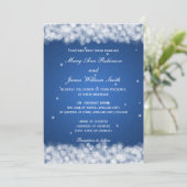 Elegante bruiloft sparkle blauw kaart (Staand voorkant)