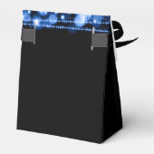 Elegante bruiloft sparkles blauw bedankdoosjes (Achterkant)