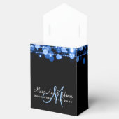 Elegante bruiloft sparkles blauw bedankdoosjes (Geopend)