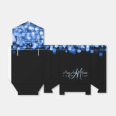 Elegante bruiloft sparkles blauw bedankdoosjes (Uitgevouwen)