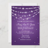 Elegante bruiloft sprankelende ketting Paarse Kaart (Achterkant)