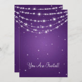 Elegante bruiloft sprankelende ketting Paarse Kaart (Voorkant / Achterkant)