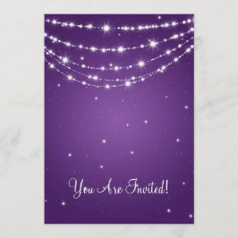 Elegante bruiloft sprankelende ketting Paarse Kaart