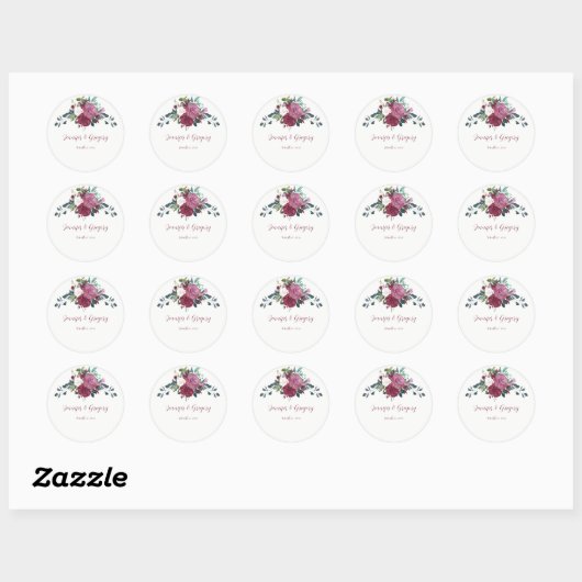 Elegante bruiloft Stickers Cranberry Flowers (Vel)