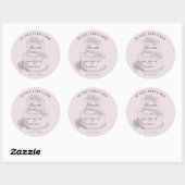 Elegante bruiloft taart pastel de datum opslaan ronde sticker (Vel)