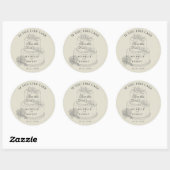Elegante bruiloft taart pastel de datum opslaan ronde sticker (Vel)