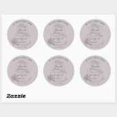 Elegante bruiloft taart pastel de datum opslaan ronde sticker (Vel)