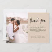 Elegante bruiloft terracotta dank u foto kaart (Voorkant)