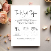 Elegante bruiloft tijdlijn repetitie diner kaart