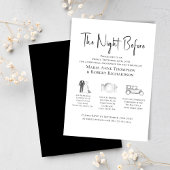 Elegante bruiloft tijdlijn repetitie diner kaart