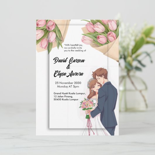 Elegante bruiloft Tijdloos & Romantisch ontwerp Kaart (Staand voorkant)