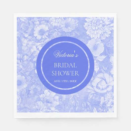Elegante Bruiloft Toile Bloem Servet (Voorkant)