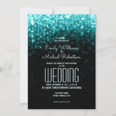 Elegante bruiloft turquoise lichten bokeh achtergr kaart (Voorkant)