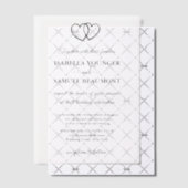 Elegante bruiloft twee harten aangepaste tekst ove vellum uitnodigingen (Offset (Uitnodiging))