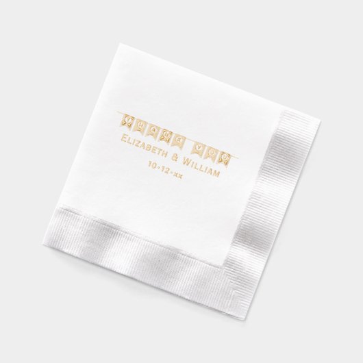 Elegante bruiloft typografie Dank u Banner Folie Servetten (Links)