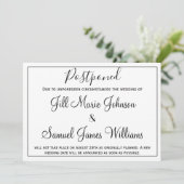 Elegante bruiloft uitgesteld kaart (Staand voorkant)